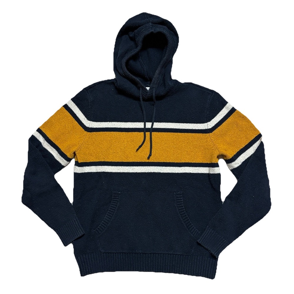 Vintage 90s Y2K Varsity Sweater Rugby Stripe Hoodie Men M Preppy Academia Skater